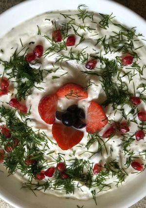 A picture of Fruits and nuts raita.