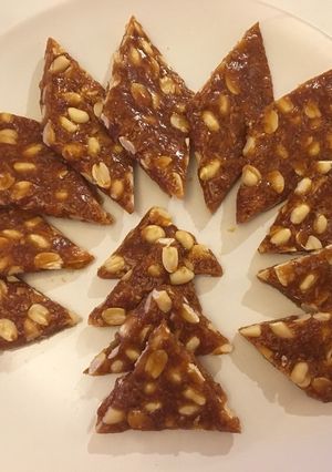 A picture of Peanut and coconut bar/chikki.