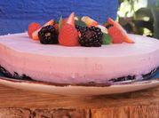Una foto de cheesecake philadelphia sin horno