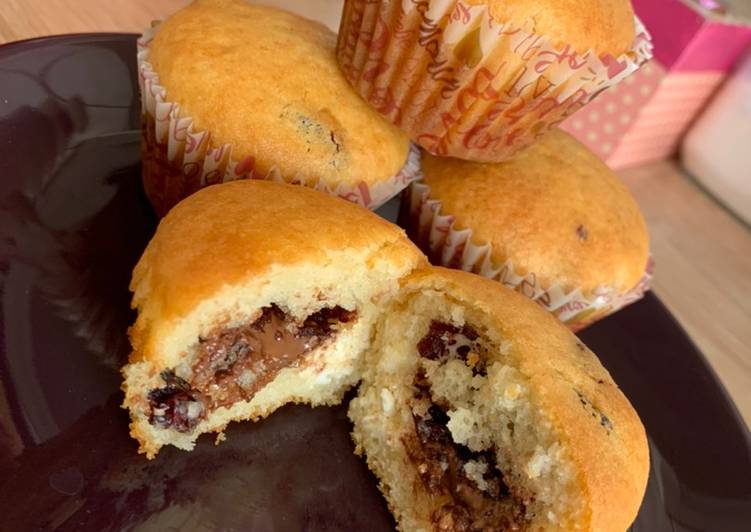 Nutellás-túrós muffin vörösáfonyával
