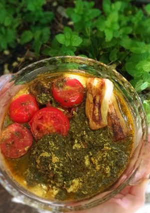 عکسی از دستور ترشه واش خورش با تخم‌مرغ🥚
