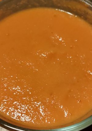 Una foto de Salmorejo de manzana