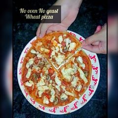 A picture of No oven No yeast wheat Pizza.