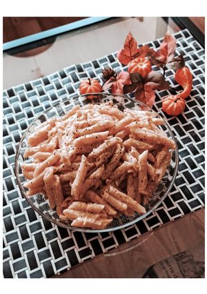 Una foto de Pasta cremosa de calabaza