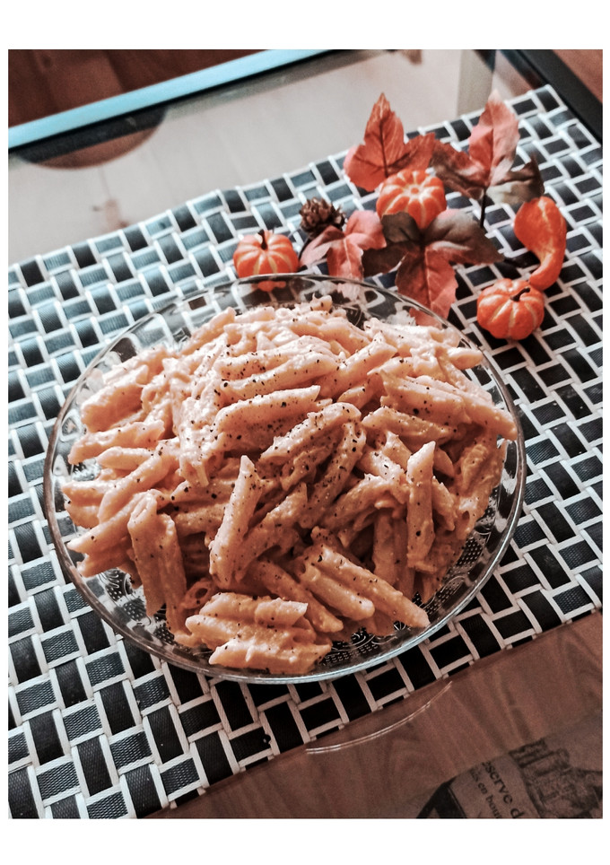 Una foto de Pasta cremosa de calabaza