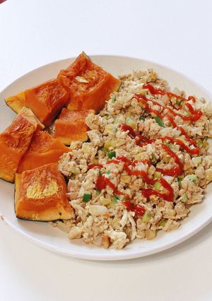 Hình của món (Eatclean) Ức gà băm xào nấm kim.