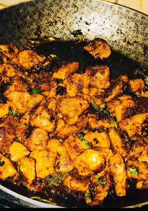 A picture of Fried mutton boneless.