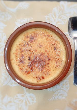 A picture of Butternut Crème Brûlée with Orange Zest.