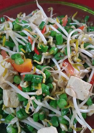 Foto resep Tumis kacang panjang tahu putih