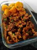 Moela de galinha com batatas