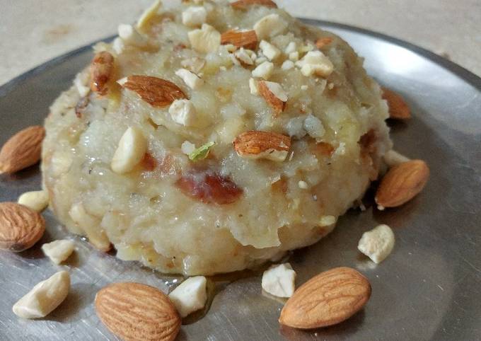 Steps to Prepare Perfect Potato &amp; banana Halwa
