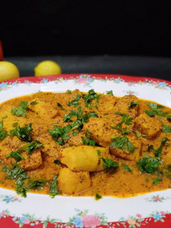 A picture of Taro curry (arbi) with mustard gravy.