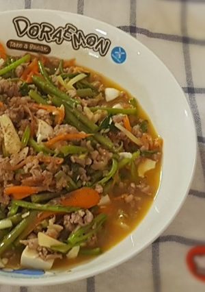 รูปของ ผัดผักบุ้งหมูสับไข่เค็ม