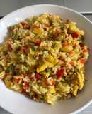 Pollo al curry con arroz