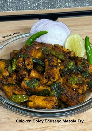 A picture of Chicken Spicy Sausage Masala Fry.