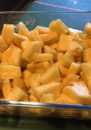 Une photo de Salade d'ananas multi fruitée (pêche, citron vert, clémentine)