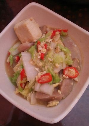 Foto resep Tumis sawi putih tahu telor