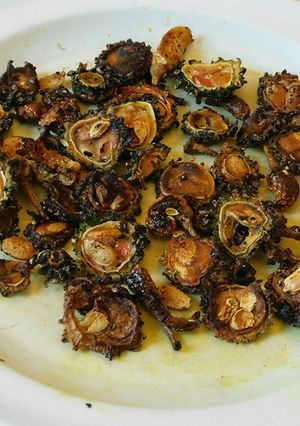 A picture of Bitter gourd fries.