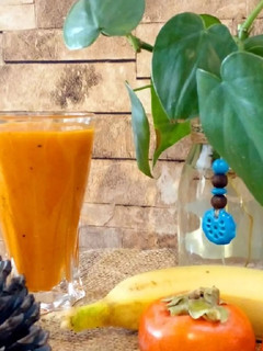 A picture of Persimmon and banana smoothie.