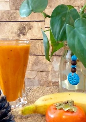 A picture of Persimmon and banana smoothie.