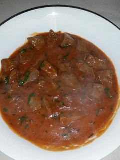 A picture of Kenyan Liver stew.