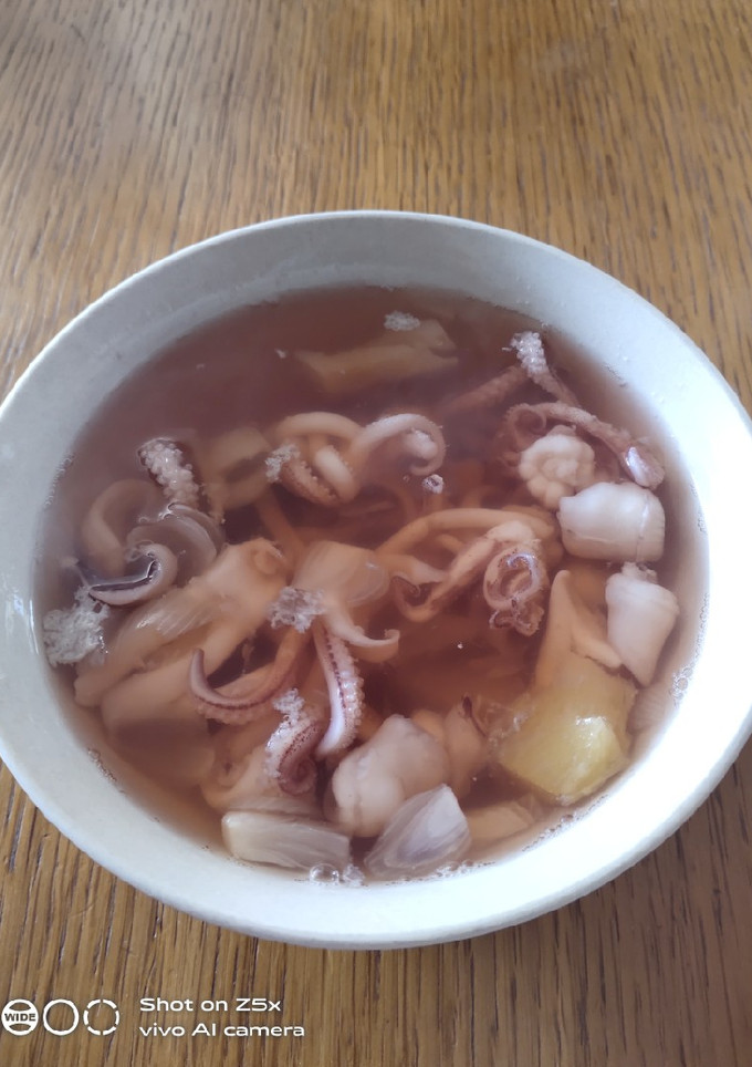 A picture of Squid Head and Tentacles in Soup.