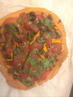 A picture of Lentil vegetables pizza.