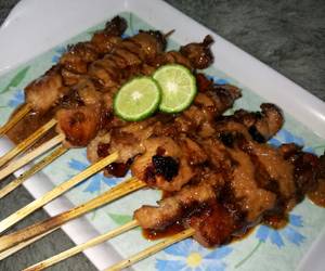 Resep mudah Sate ayam bumbu pecel instan Enak Sempurna