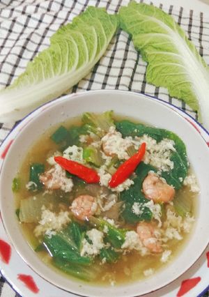 Foto resep Sawi putih siram putih telur