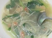 Gambar caisin sop jamur enoki