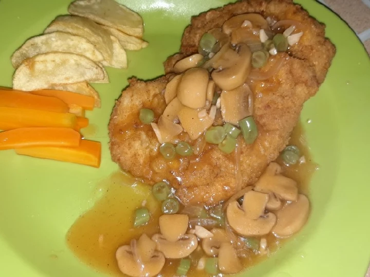 Cara Mudah Membuat Resep Steak ayam &amp;#34;chicken steak mushrooms sauce homemade&amp;#34; yang Sempurna Anti Ribet, Bikin Ngiler