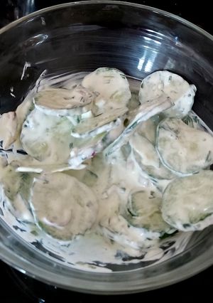 A picture of My Cucumber Side Salad 🥰.