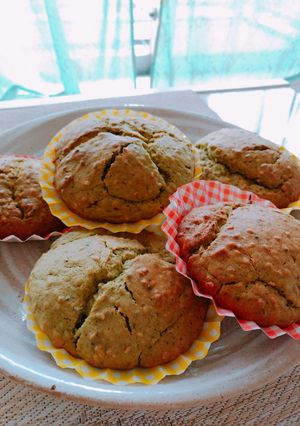 A picture of Japanese green tea sesame muffin♪.