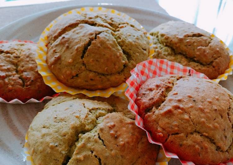 Simple Way to Make Super Quick Homemade Japanese green tea sesame muffin♪