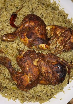 صورة لوصفة ارز بسمتي بخلطه خاصه ودجاج محمر