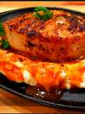 Mike's Thick Cut Top Loin Pork Chops Over Mashed Potatoes