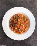 Garbanzos, judías verdes y tomate