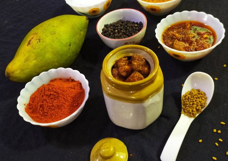 Recipe of Super Quick Homemade Instant Raw Mango Pickle..!