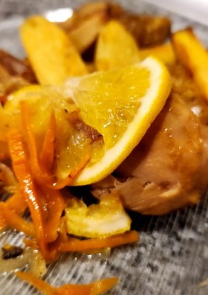 Una foto de Pollo a la naranja. Fácil y sal cero!