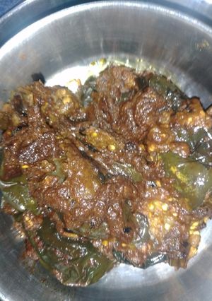 A picture of Bharwa baingan.