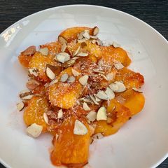 A picture of Easy & Quick Peach Desert #vegan #gluten-free #grain- free #sugar-free.