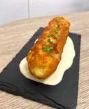 Cordón Blue de pollo en cama de salsa Roquefort