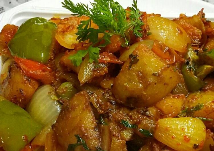 Recipe of Quick Aloo simla mirch ki sabzi