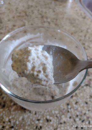 Una foto de Pudin de Chía, crema y coco