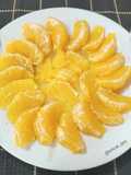 Naranja con sirope de chocolate al punto de cayena