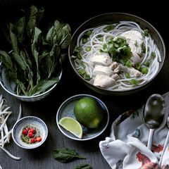 Pho Ga, Vietnamese Chicken Noodle Soup A picture of Pho Ga, Vietnamese Chicken Noodle Soup.
