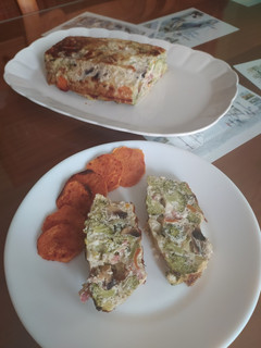 Una foto de Pastel de verduras y jamón