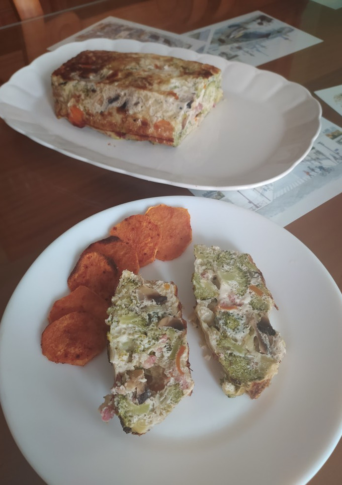 Una foto de Pastel de verduras y jamón