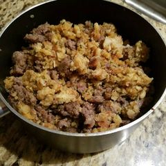 A picture of Sage sausage stuffing.