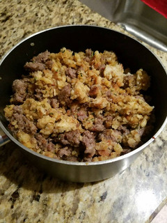A picture of Sage sausage stuffing.